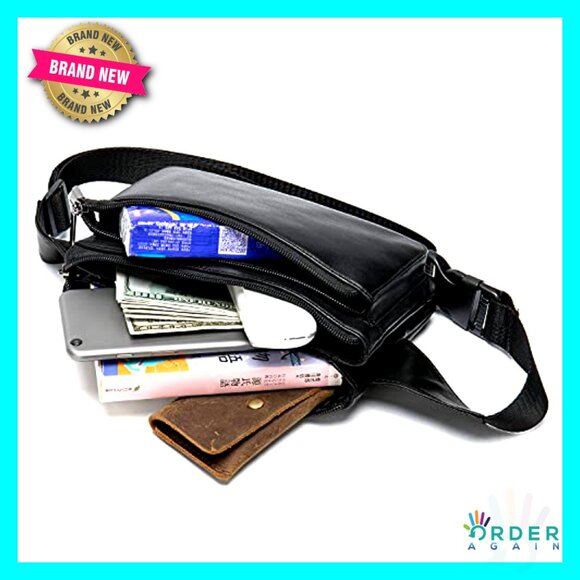 Small Genuine Lambskin Leather Fanny Pack Waist Bag Hip Bum  Lambskin Leather Fanny Pack Adjustable Crossbody Waist Bag Hands-Free Bumbag